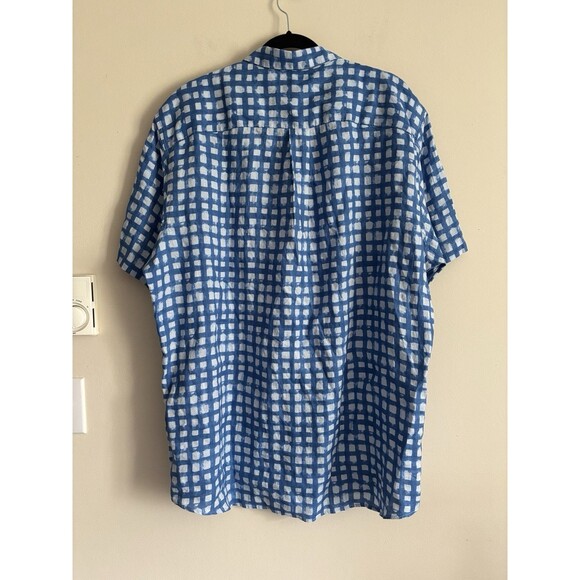 Lands End Mens XL Tall Casual Button Up Shirt 100% LINEN‎ Blue Preppy Summer - Picture 5 of 5